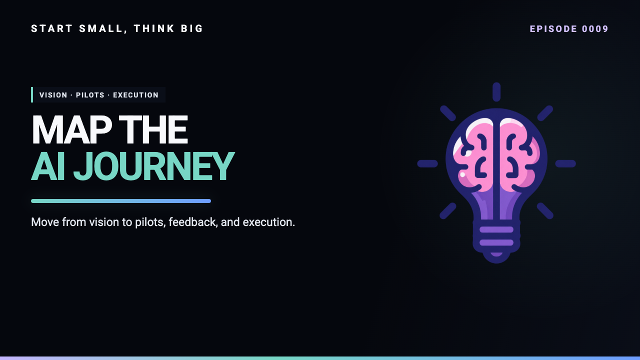 Start Small, Think Big episode 0009 artwork: Building Your AI Roadmap: From Vision to Execution.