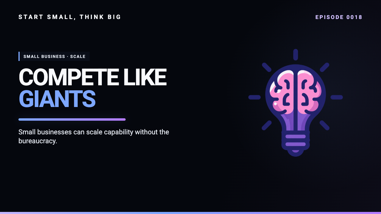 Start Small, Think Big episode 0018 artwork: Built to Scale: How Small Businesses Can Use AI to Compete Like Giants.